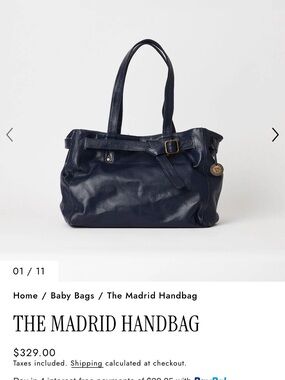 The Madrid Handbag - Navy Leather Shoulder Tote
